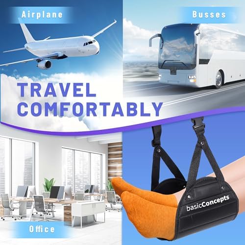 Airplane Foot Hammock (Memory Foam), Perfect Airplane Footrest to Relax  Your Feet | Foot Hammock for Airplane Travel Accessories, Desk Foot  Hammock